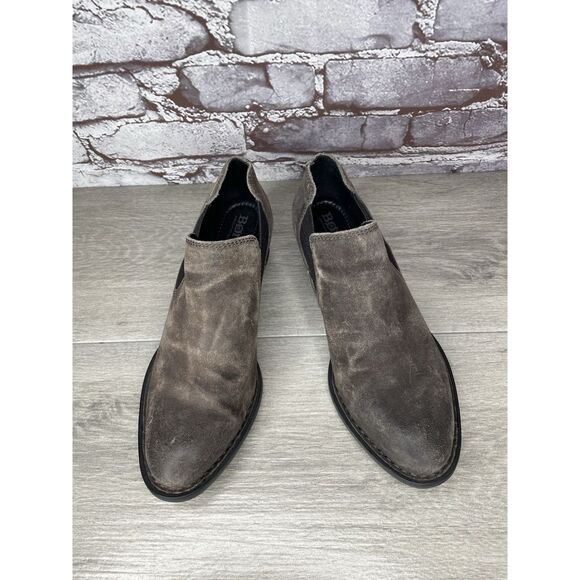 Born Boots Dallia Ankle Booties Heels F52142 Gray Leather Slip On Women Sz 7M US - Picture 2 of 16